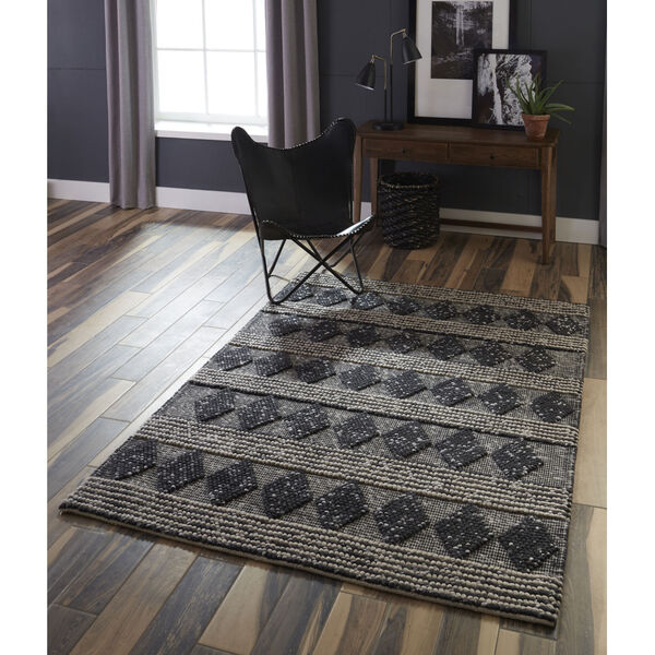 Andes Geometric Charcoal Rectangular: 7 Ft. 9 In. x 9 Ft. 9 In. Rug, image 2