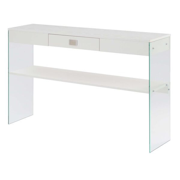 SoHo White Single Drawer Console Table, image 2