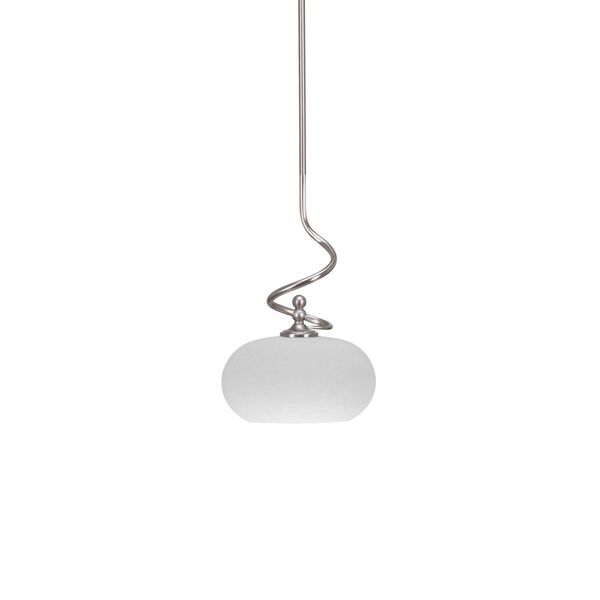Capri Brushed Nickel One-Light Pendant with 10-Inch White Muslin Glass, image 1
