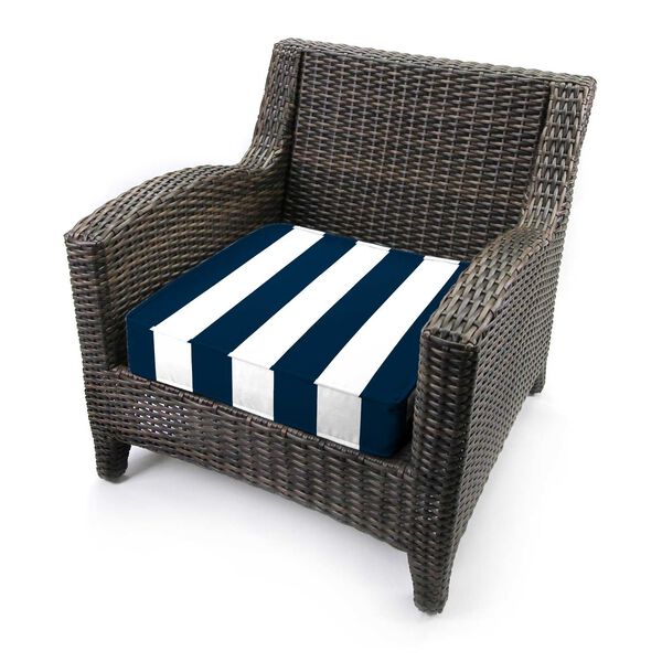 Cabana Navy Blue 22.5 x 21.5 Inches Boxed Edge Outdoor Deep Seat Cushion, image 5