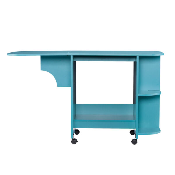 Expandable Turquoise Rolling Sewing Table, image 4