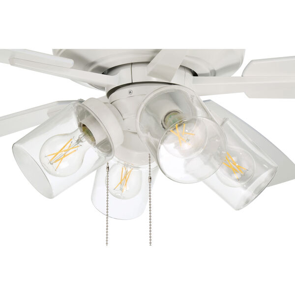 Super Pro White 60-Inch LED Ceiling Fan with Clear Glass, image 5