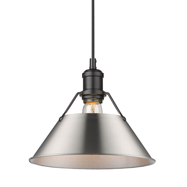 Orwell Matte Black 10-Inch One-Light Pendant with Pewter Shade, image 2