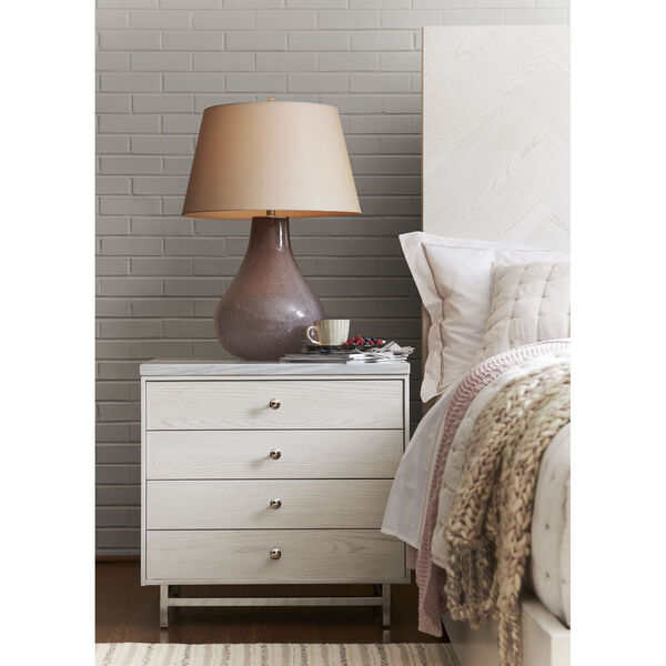Paradox Ivory Nightstand with Stone Top, image 1