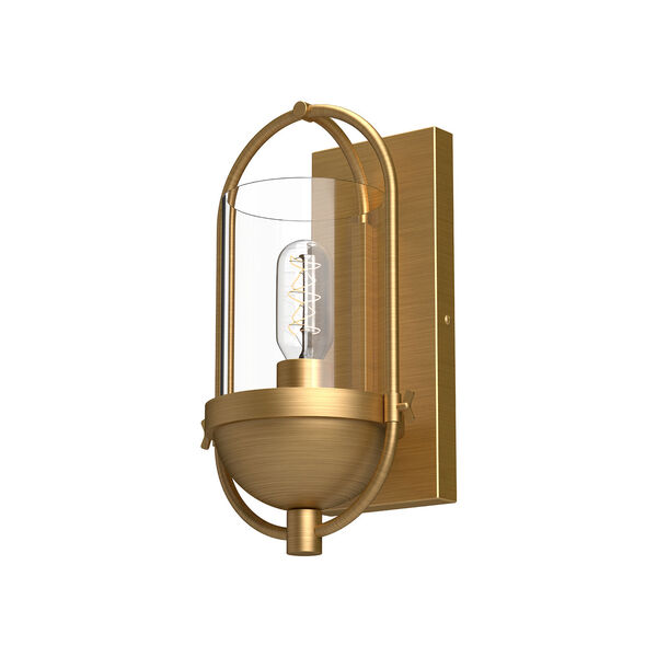 Cyrus Aged Gold One-Light Wall Sconce with Clear Glass, image 1