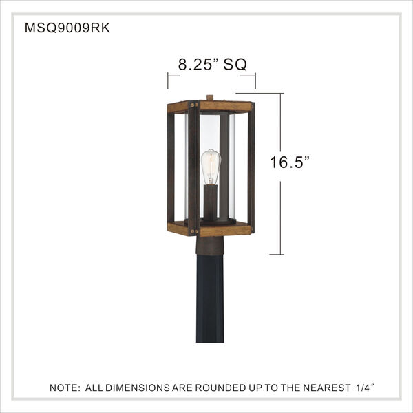 Marion Square Rustic Black One-Light Outdoor Post Lantern with Transparent Glass, image 5