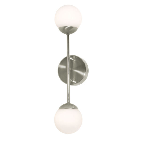 Pearl Satin Nickel Two-Light LED Wall Sconce, image 1