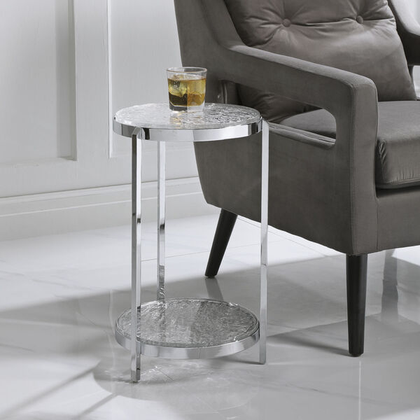 Clarence Polished Nickel Accent Table, image 4