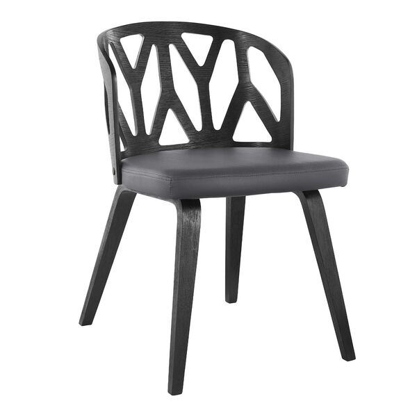 Nia Matte Black Gray Side Chair, Set of Two, image 3