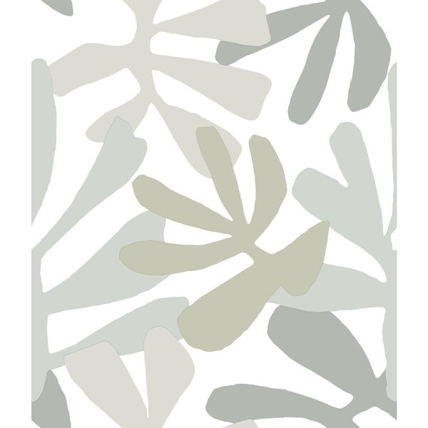 Risky Business III Gray Beige Kinetic Tropical Peel and Stick Wallpaper, image 2