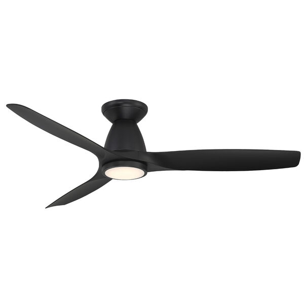 Skylark Matte Black 54-Inch 2700K Indoor Outdoor Smart LED Flush Mount Ceiling Fan, image 1