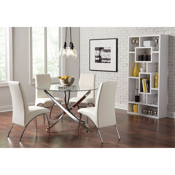 White and Chrome Dining Chair, image 2