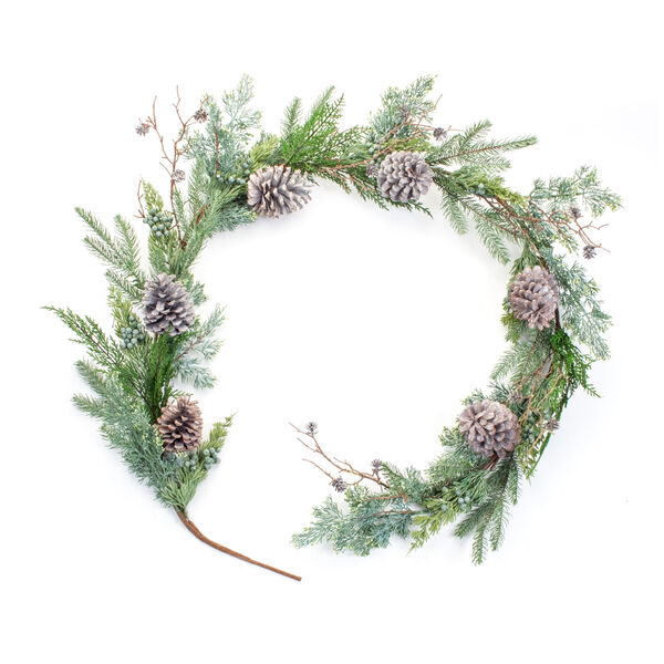 Green Juniper and Pine Garland, Set of Two, image 1