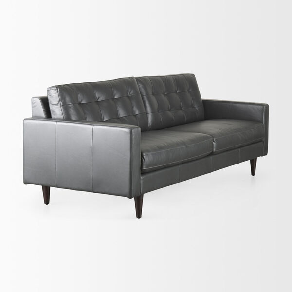 Olaf Gray Leather Sofa, image 6