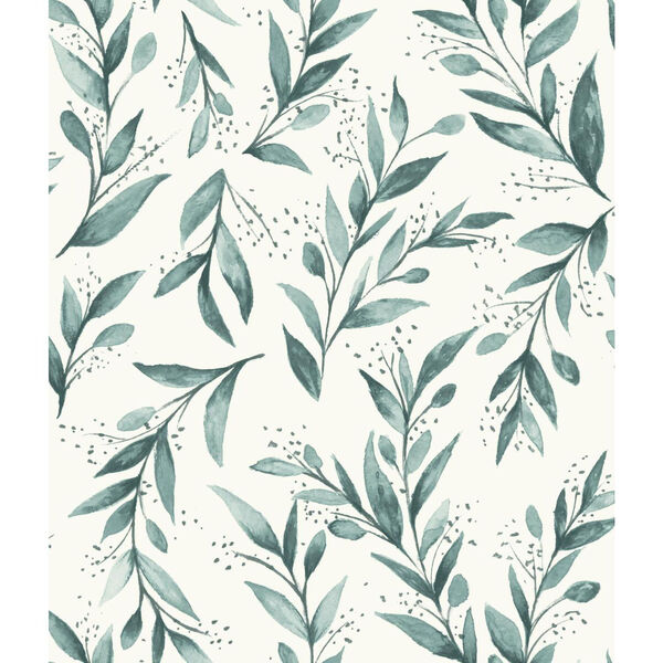 Olive Branch Weekends (Teal) Wallpaper, image 1