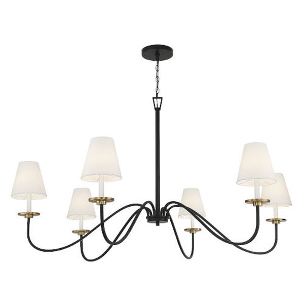 Lowry Black and Natural Brass Six-Light Chandelier, image 5