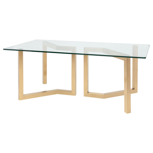 Paula Clear and Brushed Gold Dining Table, image 1