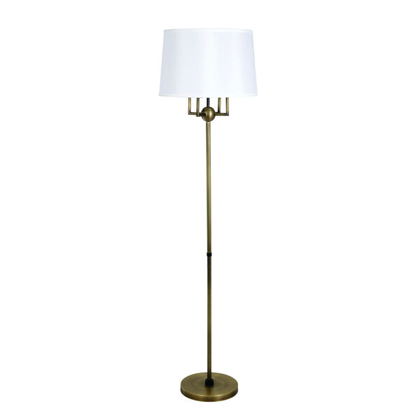 Alpine Antique Brass Black 65-Inch Four-Light Floor Lamp, image 1