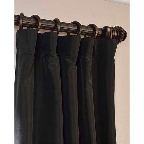 Blackout Faux Silk Taffeta Curtain Single Panel, image 3