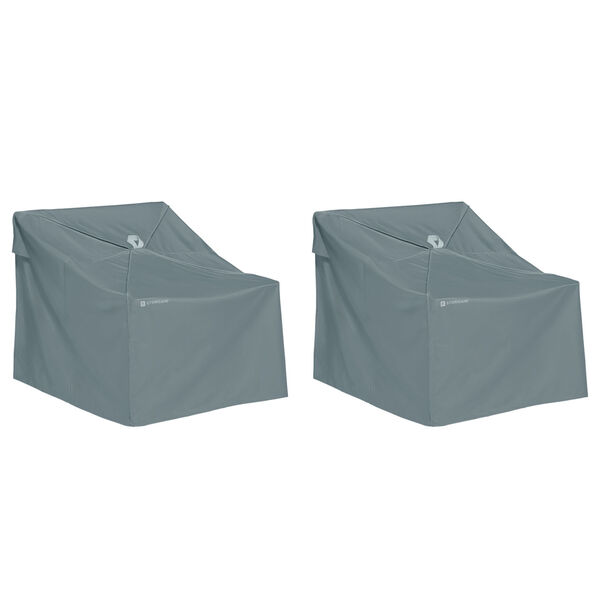 Poplar Monument Grey Easy Fold Lounge Chair Cover, Set of 2, image 1