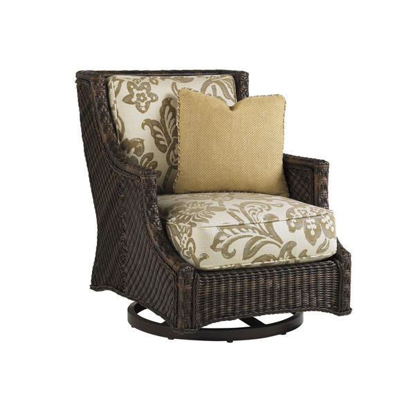 Island Estate Lanai Brown and Gold Swivel Lounge Chair, image 1