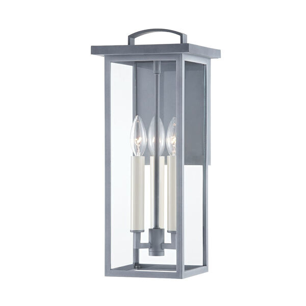 Eden Weathered Zinc Three-Light Outdoor Wall Sconce, image 1