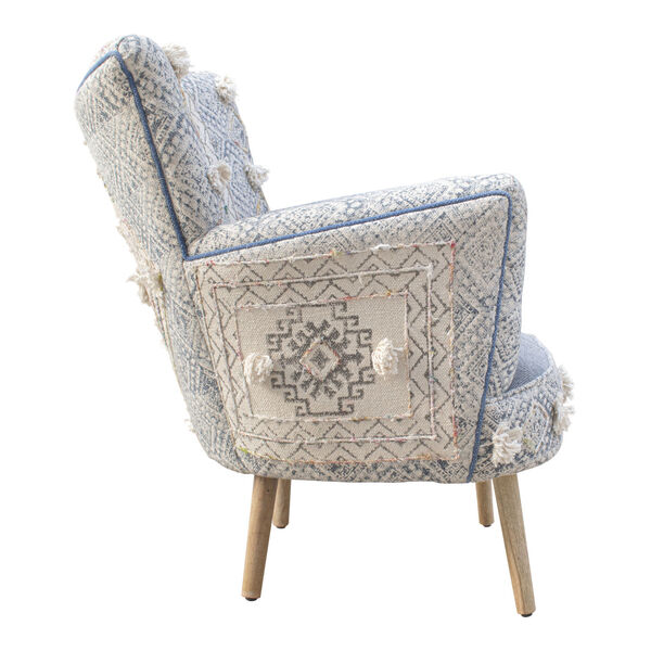Goa Blue and Natural Accent Chair, image 3