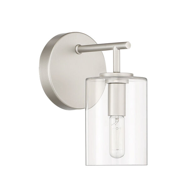 Hailie Satin Nickel One-Light Wall Sconce, image 1