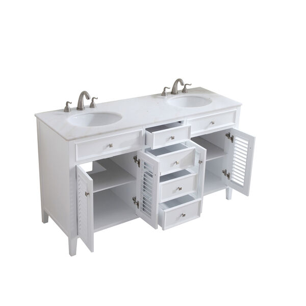 Cape Cod White 60-Inch Vanity Sink Set, image 4