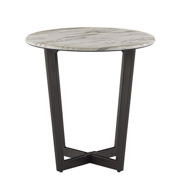 Danica White Faux Marble End Table, image 4