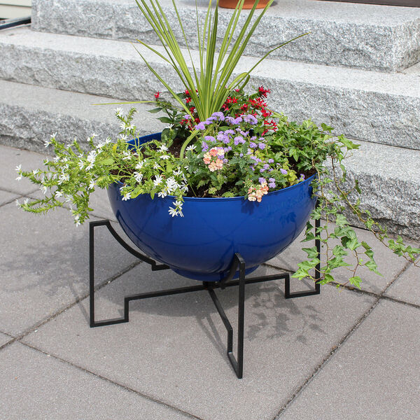Jane II French Blue Planter with Flower Bowl, image 3