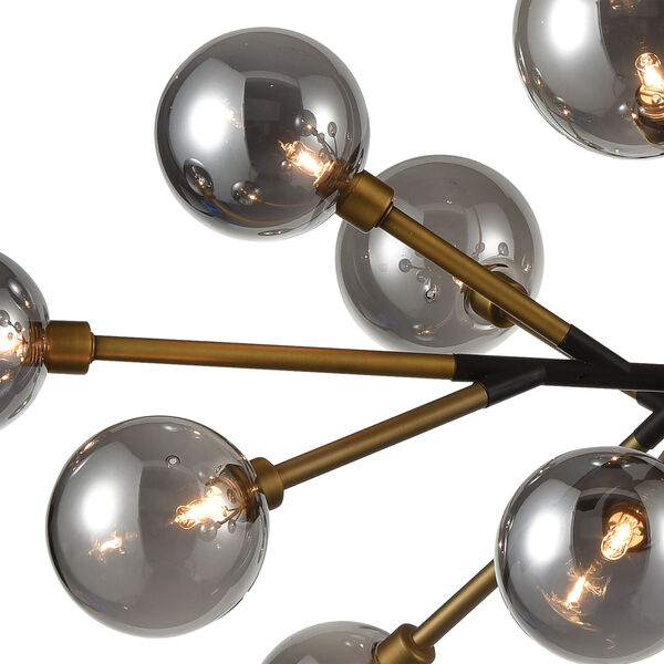 Starting Point Aged Brass and Matte Black 15-Light Chandelier, image 3