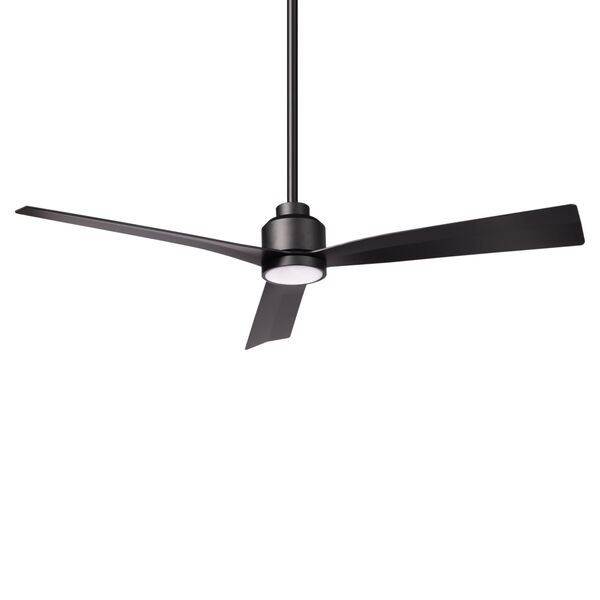 Clean Matte Black 52-Inch LED Ceiling Fan, image 1