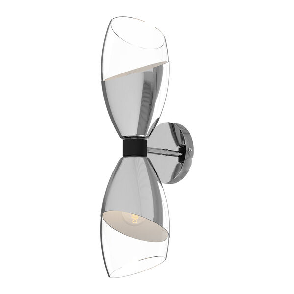 Capri Chrome Two-Light Wall Sconce with Clear Glass, image 1