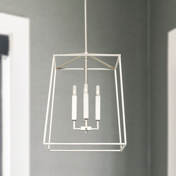 Thea Polished Nickel 71-Inch Four-Light Foyer Pendant, image 2