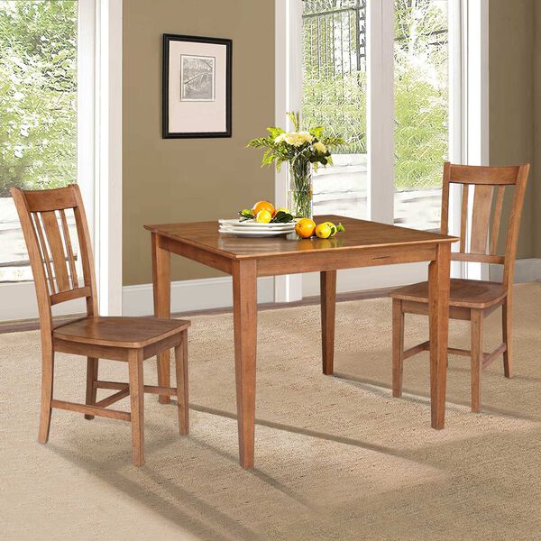 Distressed Oak Dining Table with Two Splatback Chairs, 3 Piece Set, image 3