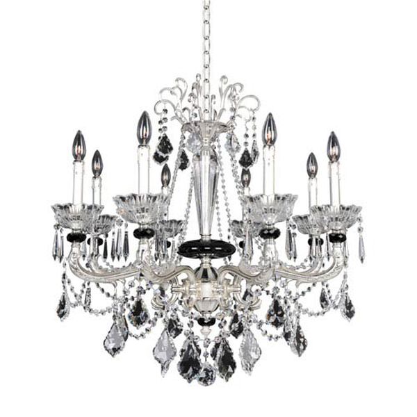Campra Two-Tone Silver Eight-Light Chandelier with Firenze Clear Crystal, image 1