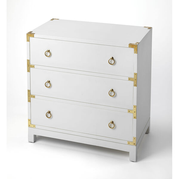 Forster Glossy White Campaign Chest, image 1