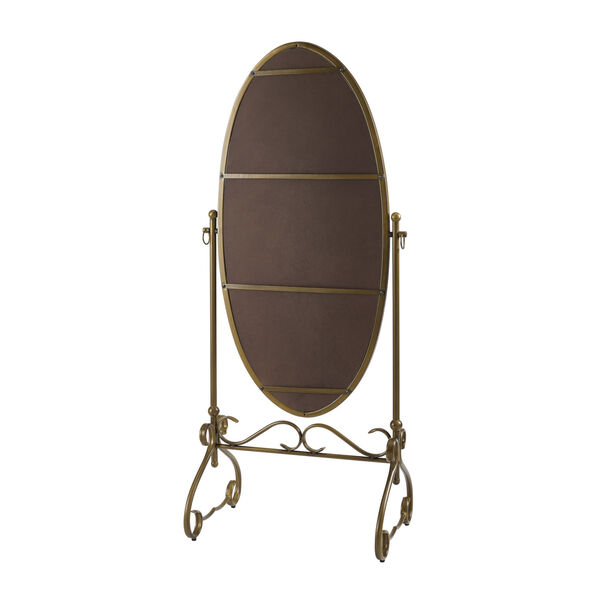 Clarisse Antique Gold Oval Cheval Mirror with Metal Frame, image 5