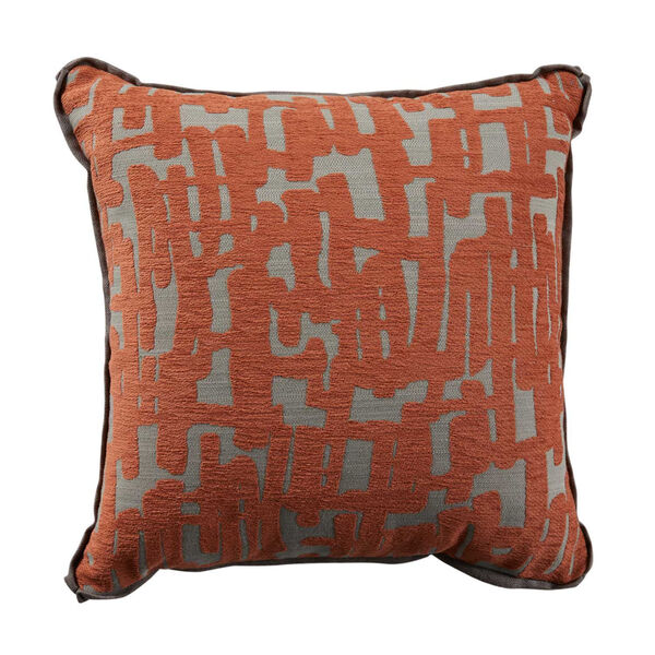 Abstract Terra Cotta 22 x 22 Inch Pillow with Linen Flat Welt, image 1