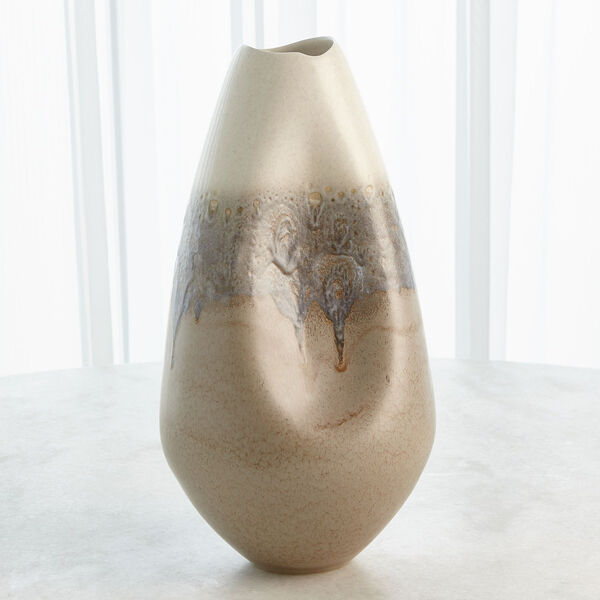 Cream Rises Grey and Ivory Dented Large Vase, image 5