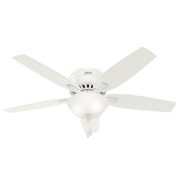 Newsome White 52-Inch Two-Light Fluorescent Ceiling Fan, image 1
