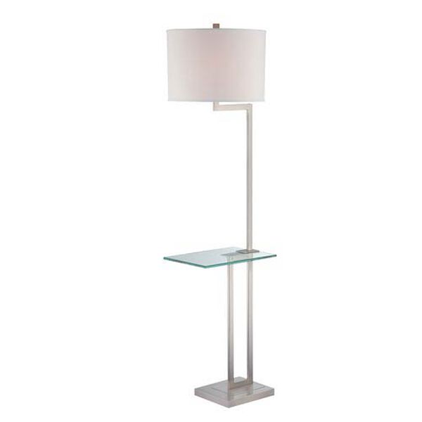 Rudko Polished Steel Floor Lamp with Glass Table, image 1