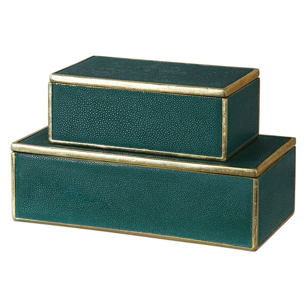 Karis Emerald Green Boxes, Set of Two, image 1