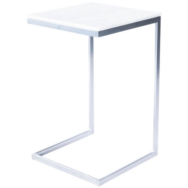 Lawler Nickel Metal and Marble End Table, image 10