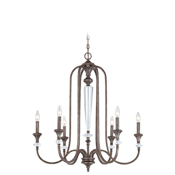 Boulevard Mocha Bronze and Silver Accent Six-Light Chandelier, image 1