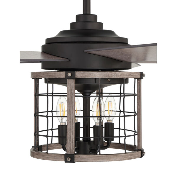 Nicolas Flat Black Light Wenge 56-Inch LED Ceiling Fan, image 3