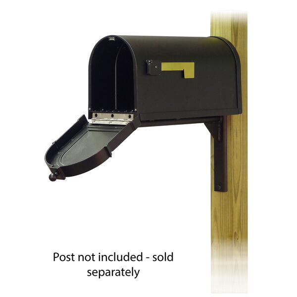 Curbside Black Berkshire Mailbox with Ashely Front Single Mounting Bracket, image 2