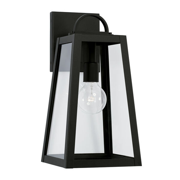Leighton Black One-Light Outdoor Wall Lantern with Clear Glass, image 1