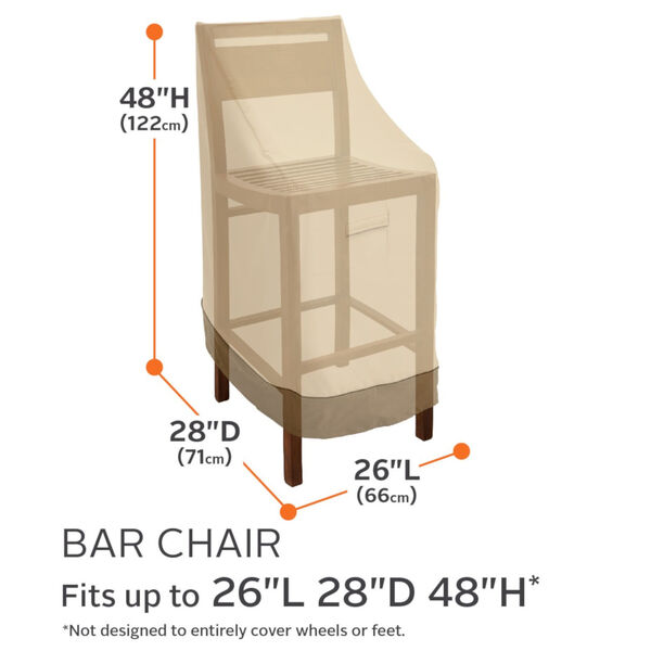 Ash Beige and Brown Patio Bar Chair and Stool Cover, image 4